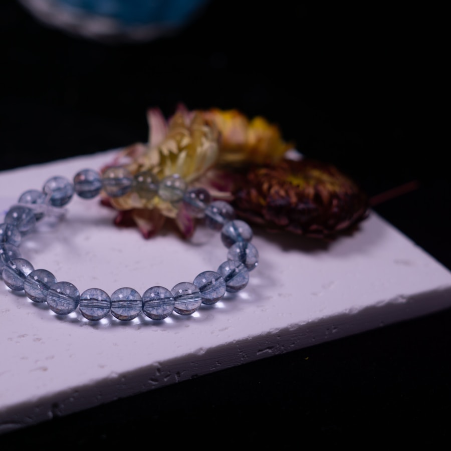 Blue Quartz Bead Bracelet