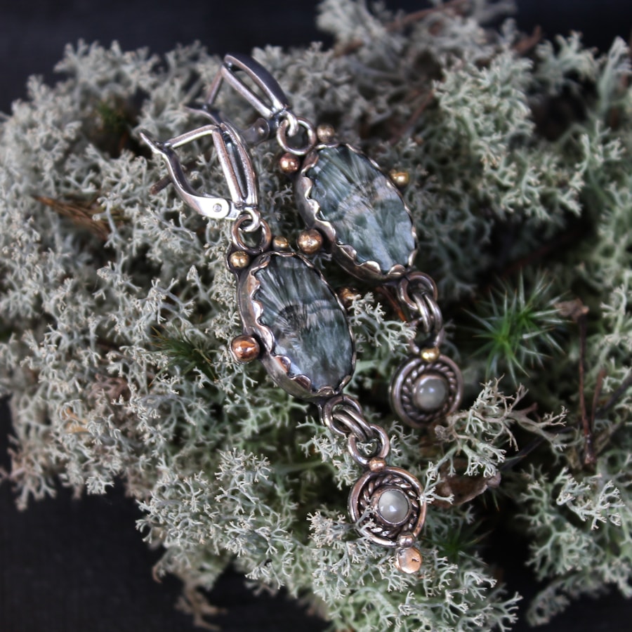 Moss Agate Drop Earrings